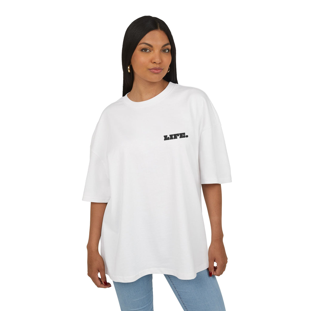 Oversized Boxy T-Shirt "LIFE IS A VIBE"