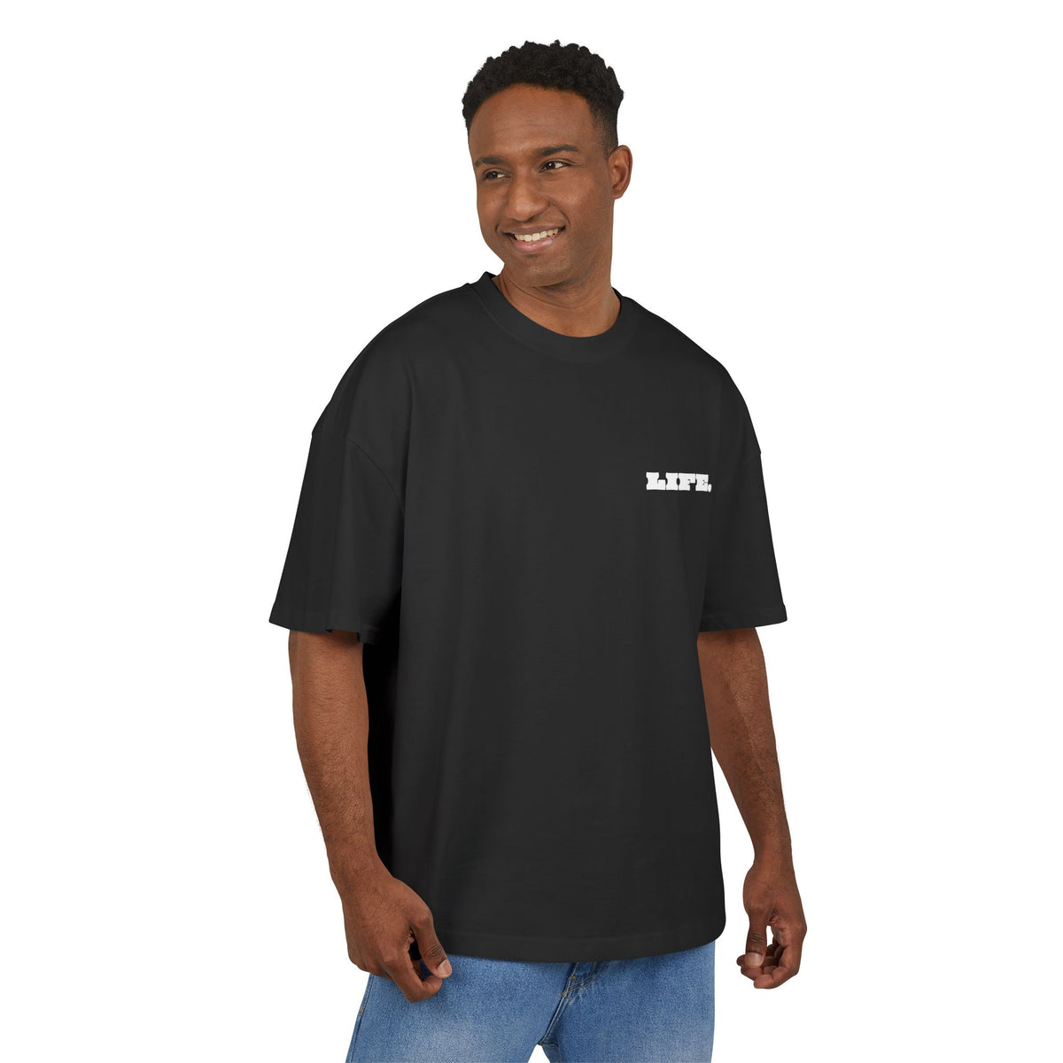 Oversized Boxy T-Shirt "LIFE IS A VIBE"